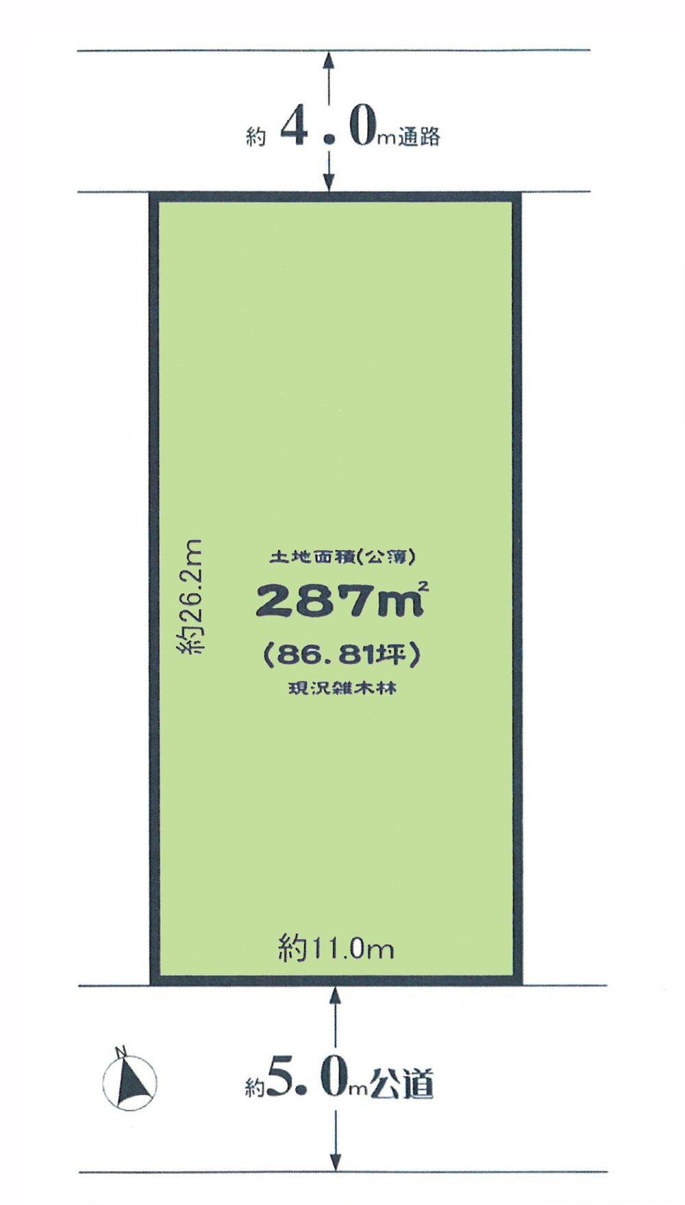 Compartment figure. Land price 5 million yen, Land area 287 sq m compartment view