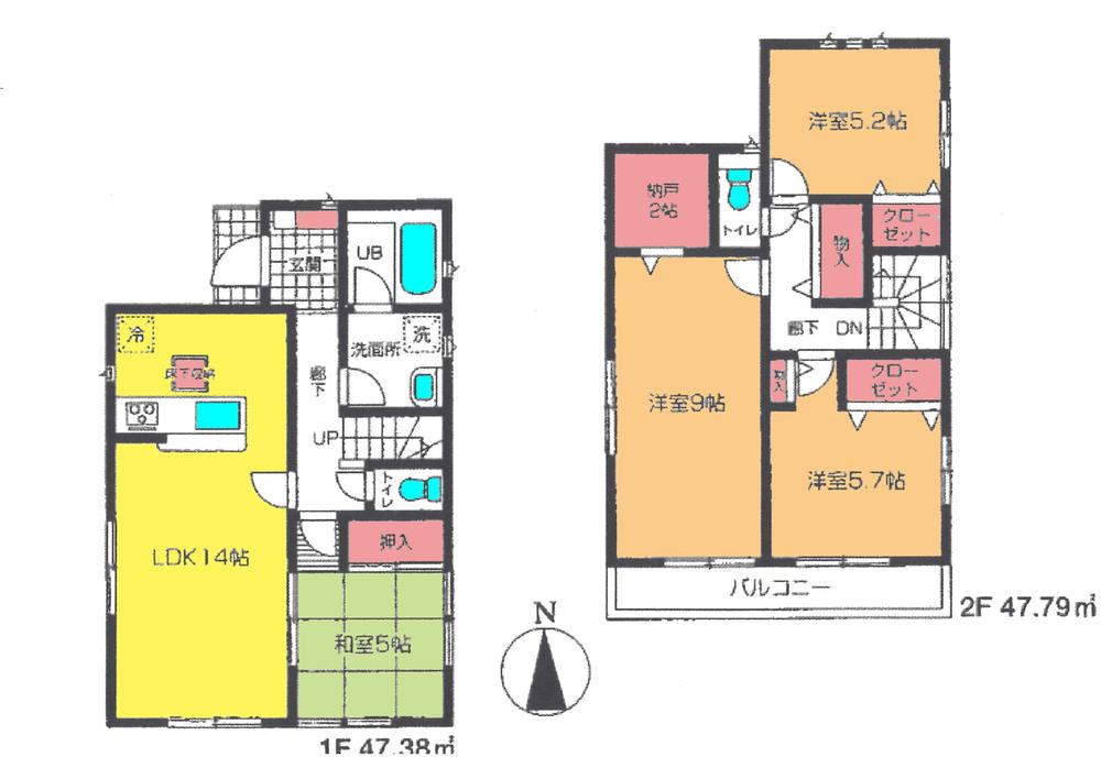 Floor plan. (3 Building), Price 16.8 million yen, 4LDK, Land area 222.85 sq m , Building area 95.17 sq m