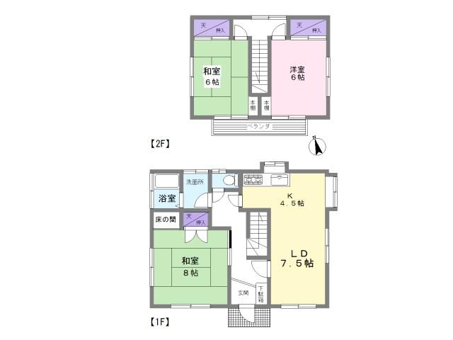 Floor plan. 7.8 million yen, 3LDK, Land area 190.34 sq m , Building area 81.15 sq m
