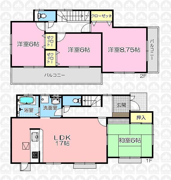 Floor plan. (4 Building), Price 22,800,000 yen, 4LDK, Land area 158.55 sq m , Building area 103.08 sq m