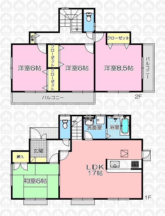 Floor plan. (3 Building), Price 26,800,000 yen, 4LDK, Land area 157.64 sq m , Building area 102.68 sq m