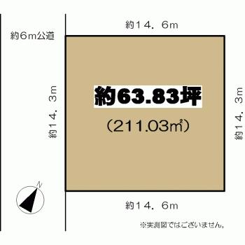 Compartment figure. Land price 15,350,000 yen, Land area 211.03 sq m