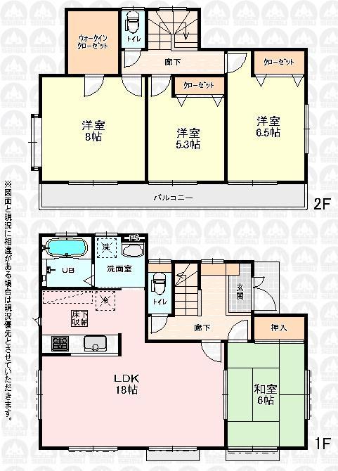 Floor plan. 21,800,000 yen, 4LDK, Land area 180 sq m , Building area 104.74 sq m floor plan