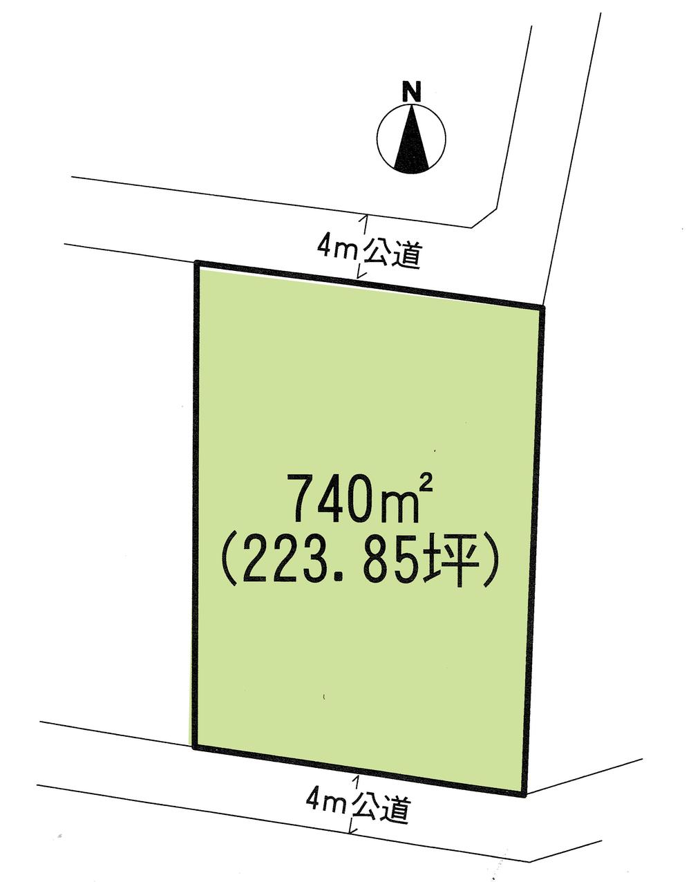 Compartment figure. Land price 10.5 million yen, Land area 740 sq m compartment view