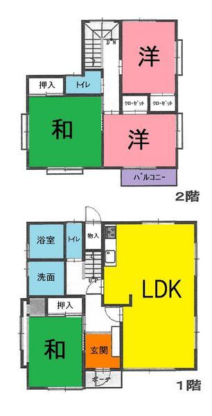 Floor plan. 11.8 million yen, 4LDK, Land area 143.69 sq m , Building area 107.64 sq m