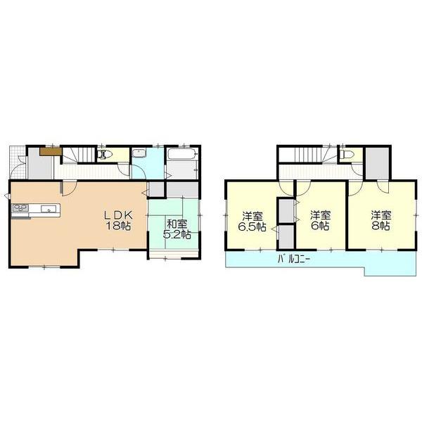 Floor plan. 25,800,000 yen, 4LDK, Land area 191.22 sq m , Building area 104.75 sq m