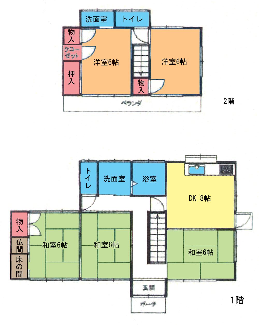 Floor plan. 15.8 million yen, 5DK, Land area 491.21 sq m , Building area 96.88 sq m floor plan