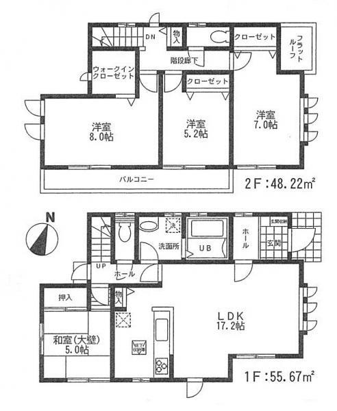 Floor plan. 23.8 million yen, 4LDK, Land area 210.4 sq m , Building area 103.89 sq m