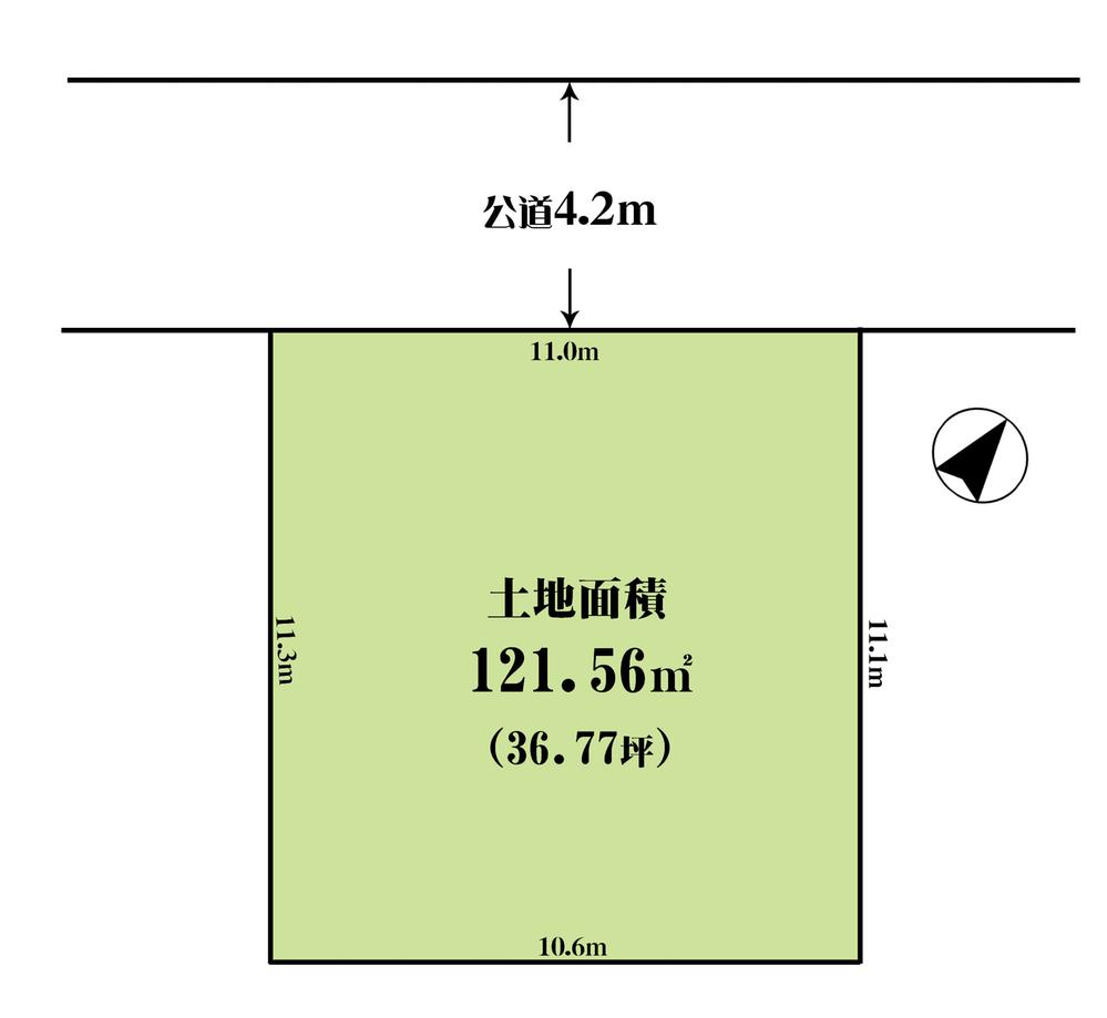 Compartment figure. Land price 2.5 million yen, Land area 121.56 sq m compartment view