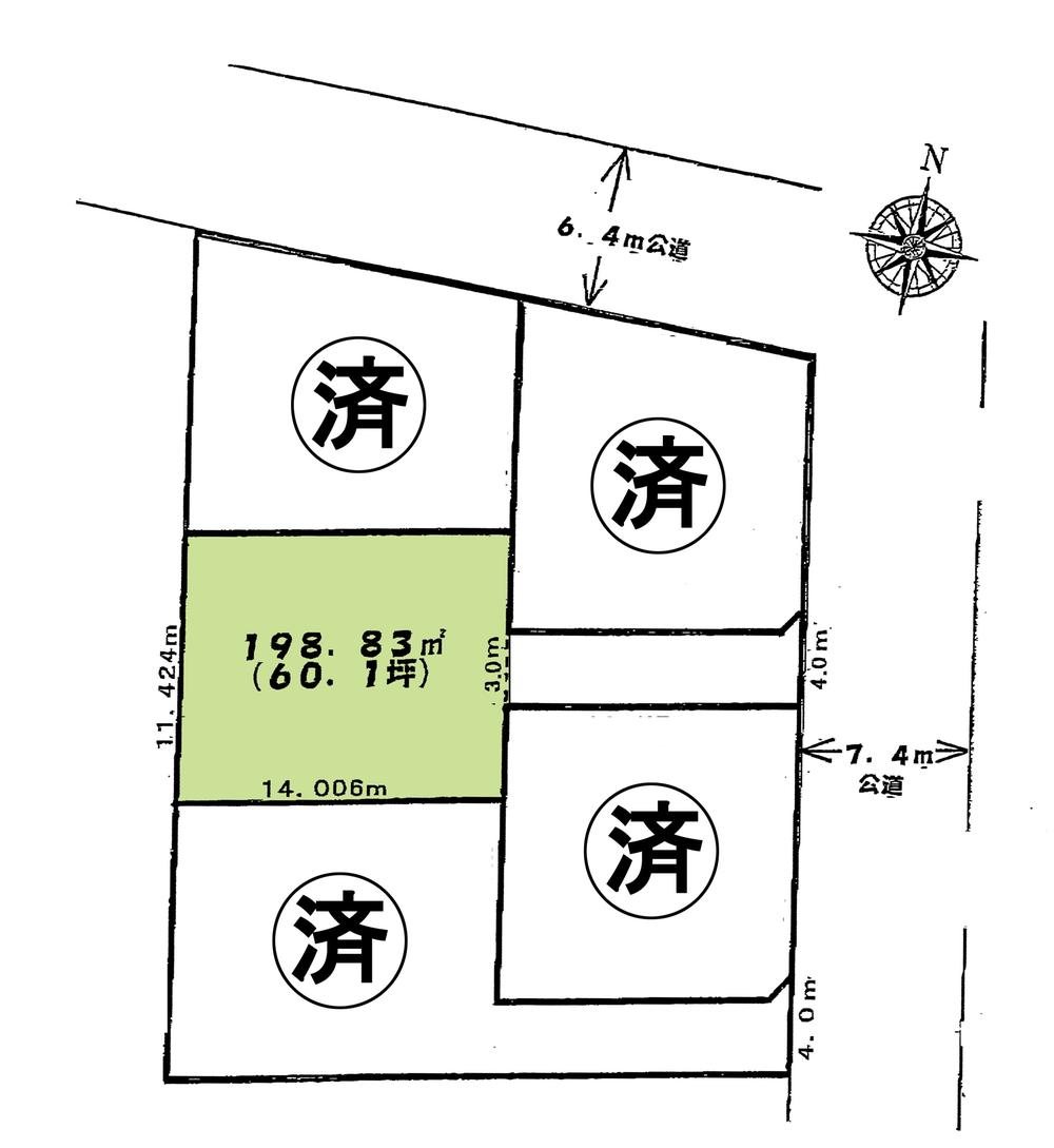 Compartment figure. Land price 7.7 million yen, Land area 198.83 sq m