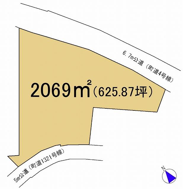 Compartment figure. Land price 14.9 million yen, Land area 2,069 sq m