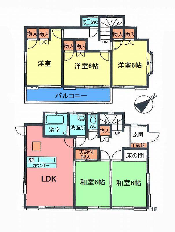 Floor plan. 9,193,000 yen, 5LDK, Land area 139.86 sq m , Building area 106.81 sq m