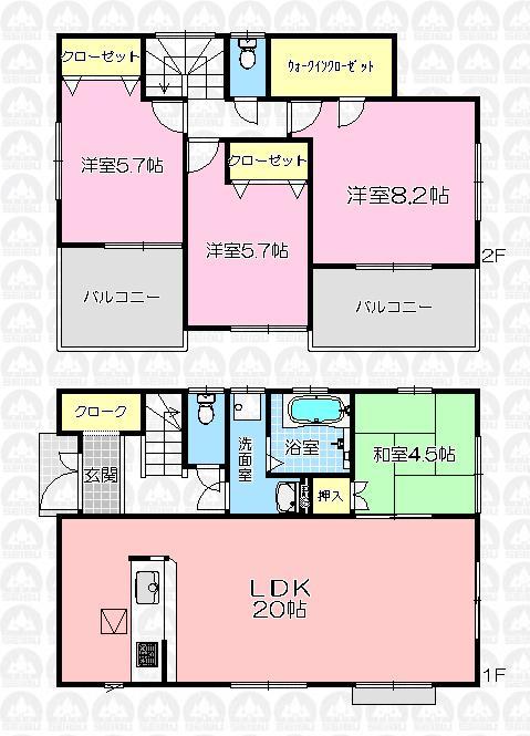 Floor plan. (1 Building), Price 28.8 million yen, 4LDK, Land area 231.13 sq m , Building area 102.67 sq m