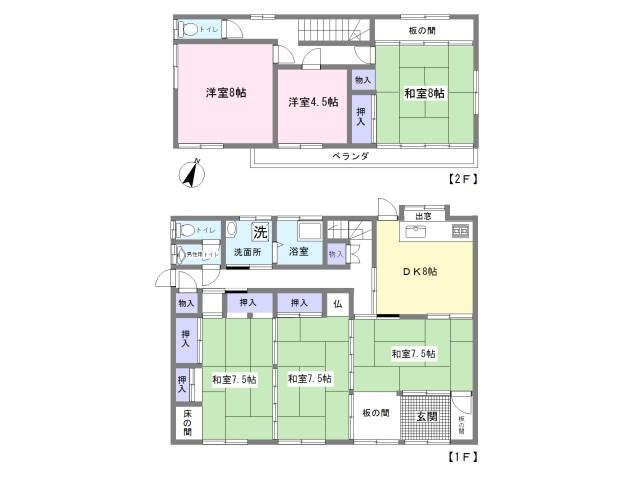 Floor plan. 6.8 million yen, 6DK, Land area 360 sq m , Building area 138.88 sq m
