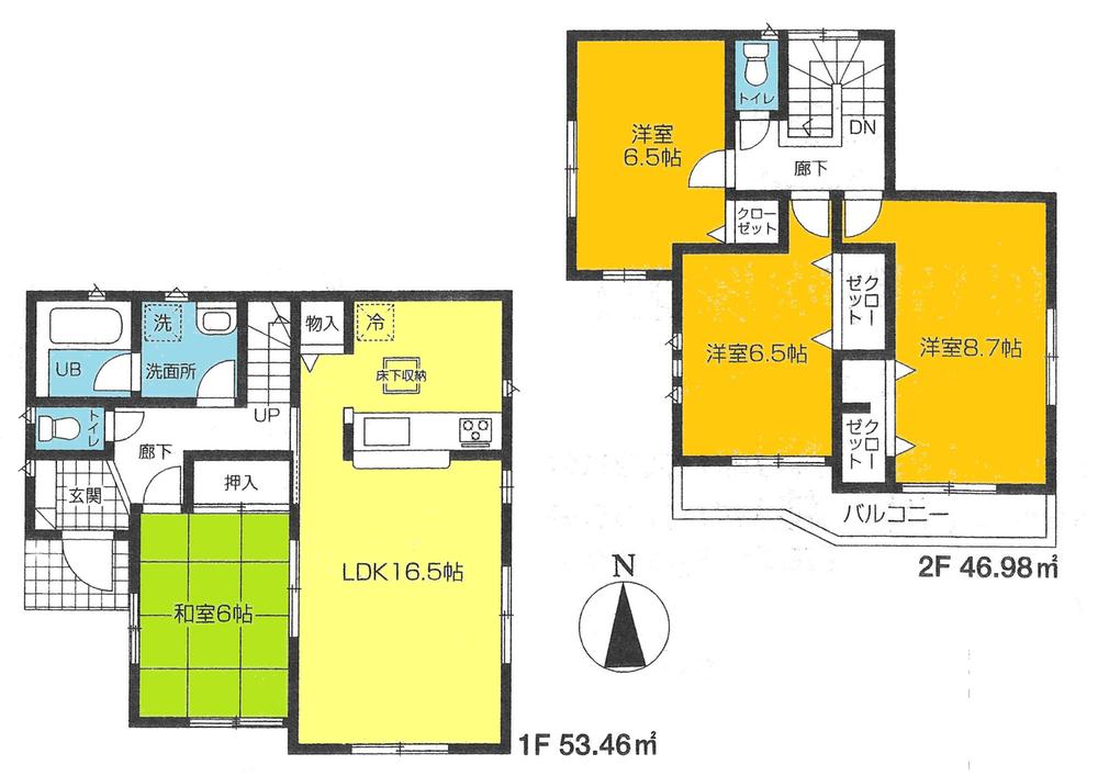 Floor plan. ((2) Building), Price 19,800,000 yen, 4LDK, Land area 199.8 sq m , Building area 100.44 sq m
