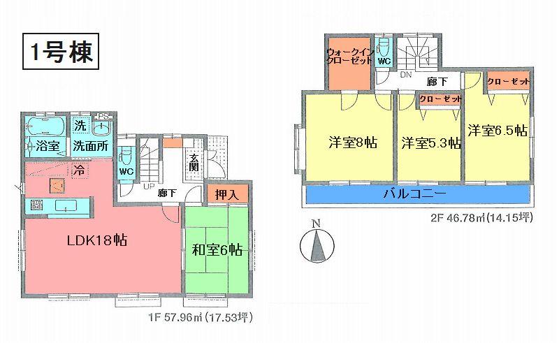 Floor plan. 21,800,000 yen, 4LDK, Land area 180 sq m , Building area 104.74 sq m