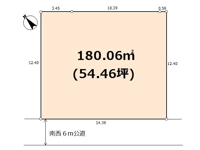 Compartment figure. Land price 3.8 million yen, Land area 180.06 sq m