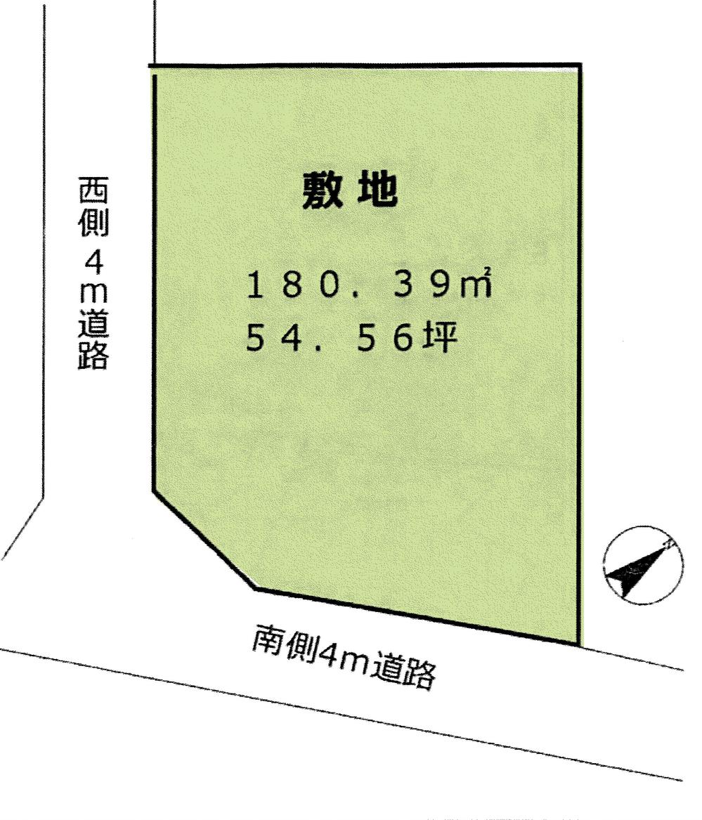 Compartment figure. Land price 5.4 million yen, Land area 180.39 sq m compartment view
