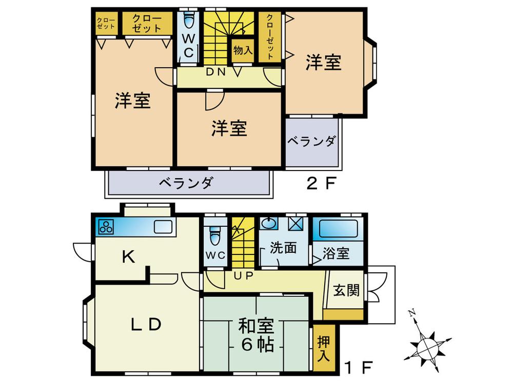 Floor plan. 16.8 million yen, 4LDK, Land area 248.72 sq m , Building area 93.37 sq m