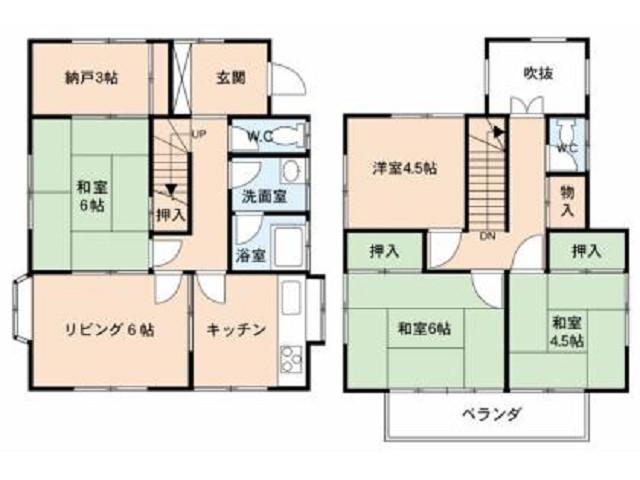 Floor plan. 6.8 million yen, 4LDK + S (storeroom), Land area 181.02 sq m , Building area 88.4 sq m