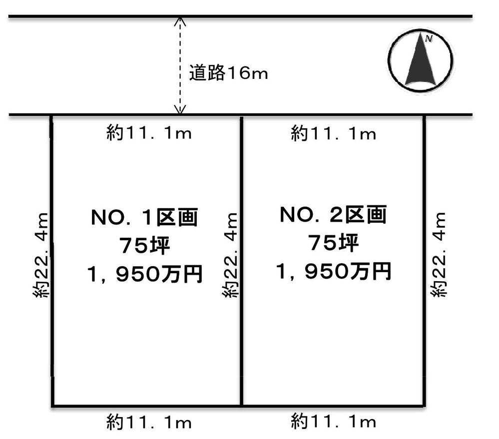 Compartment figure. Land price 19.5 million yen, Land area 247.95 sq m