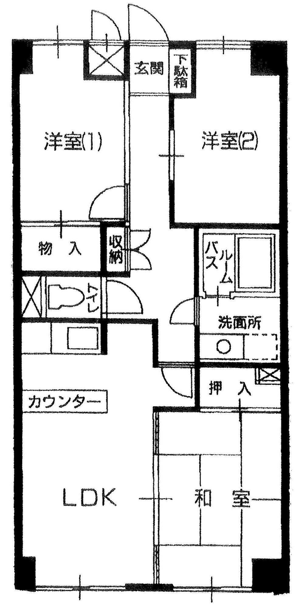 Floor plan. 3LDK, Price 4.9 million yen, Occupied area 55.73 sq m