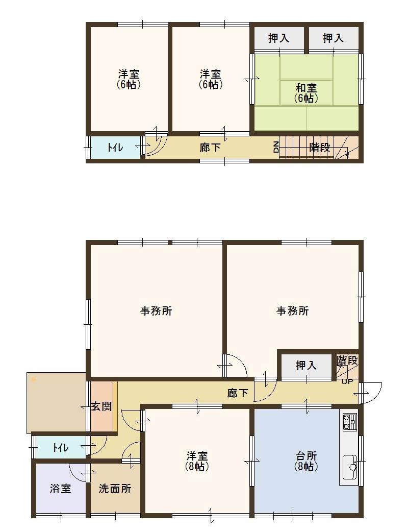 Floor plan. 13 million yen, 6K, Land area 238.36 sq m , Building area 134.14 sq m