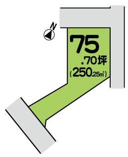Compartment figure. Land price 9.9 million yen, Land area 250.25 sq m