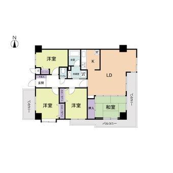 Floor plan. 4LDK, Price 9.8 million yen, Occupied area 93.89 sq m , Balcony area 18.78 sq m