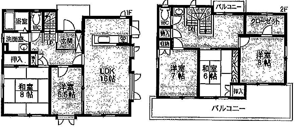 Floor plan. 19,980,000 yen, 5LDK, Land area 219.94 sq m , Building area 124.54 sq m