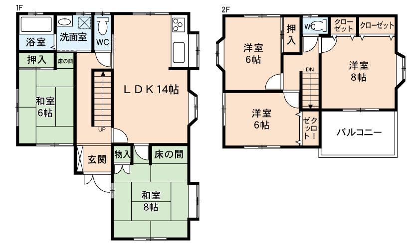 Floor plan. 11.5 million yen, 5LDK, Land area 166.7 sq m , Building area 116.75 sq m