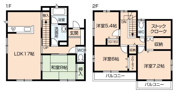 Floor plan. (A Building), Price 17.3 million yen, 4LDK+S, Land area 225.45 sq m , Building area 109.72 sq m