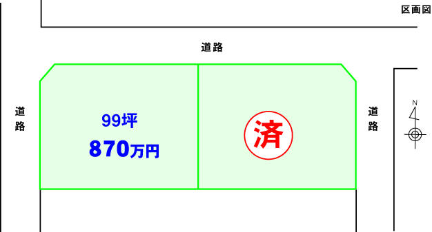 Compartment figure. Land price 8.7 million yen, Land area 328.01 sq m