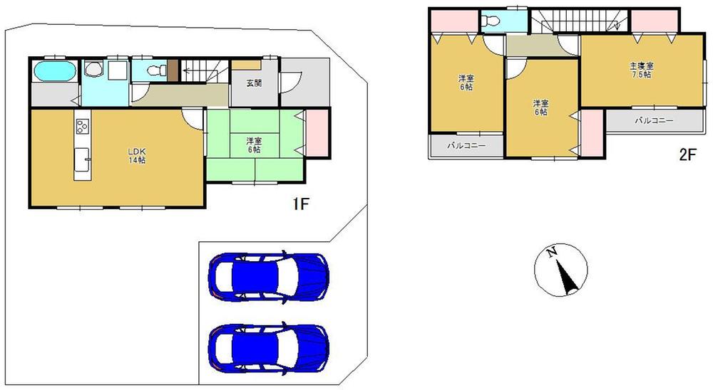 Floor plan. 19.9 million yen, 4LDK, Land area 165.08 sq m , Building area 96.05 sq m