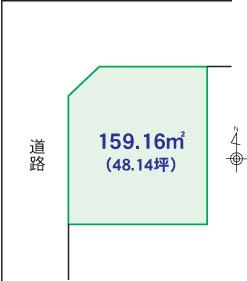 Compartment figure. Land price 12,050,000 yen, Land area 159.16 sq m