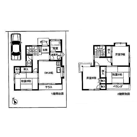 Floor plan. 7.5 million yen, 4DK, Land area 102.33 sq m , Building area 82.39 sq m