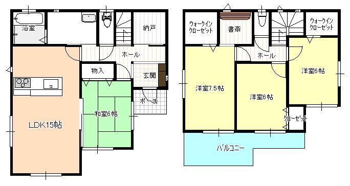 Floor plan. 19,390,000 yen, 4LDK + S (storeroom), Land area 157.58 sq m , Building area 108.47 sq m