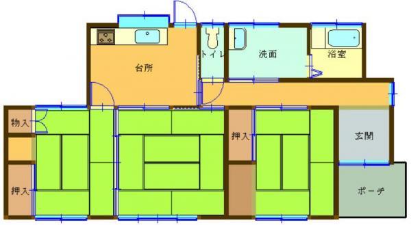 Floor plan. 15.8 million yen, 3DK, Land area 336.02 sq m , Building area 68.73 sq m
