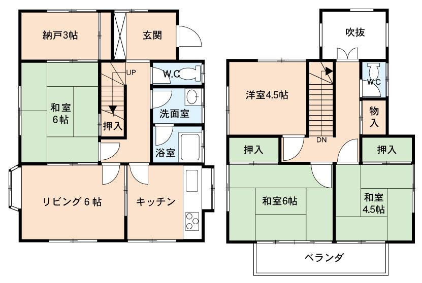 Floor plan. 6.8 million yen, 4LDK + S (storeroom), Land area 181.02 sq m , Building area 88.4 sq m