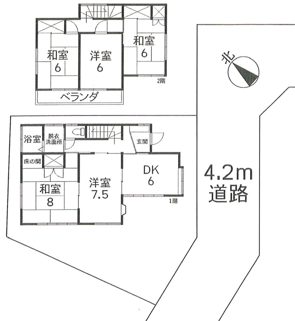 Floor plan. 13,900,000 yen, 5DK, Land area 135.65 sq m , Building area 93.45 sq m