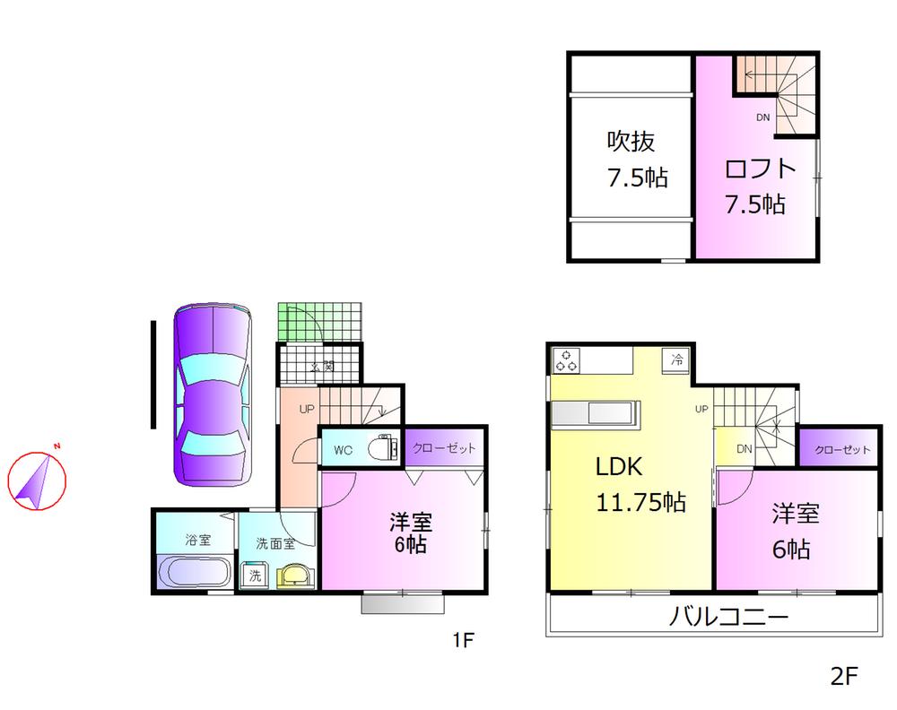 Floor plan. 17.8 million yen, 2LDK + S (storeroom), Land area 72.09 sq m , Building area 57.64 sq m