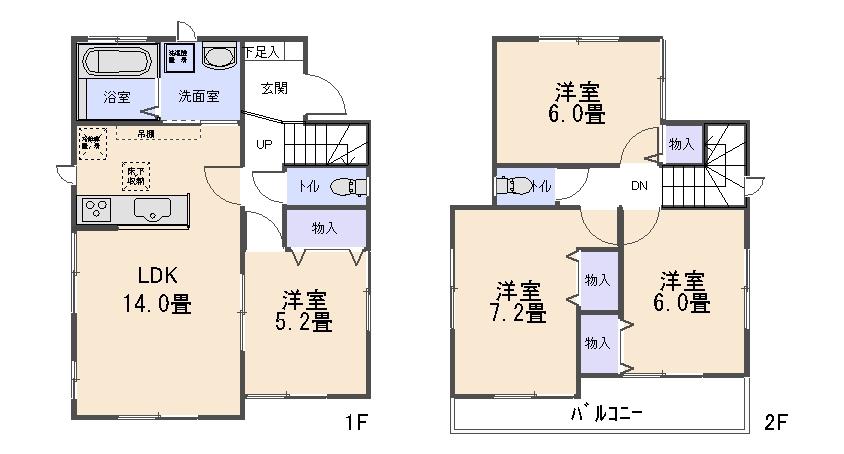 Floor plan. 18.9 million yen, 4LDK, Land area 100.29 sq m , Building area 89.43 sq m