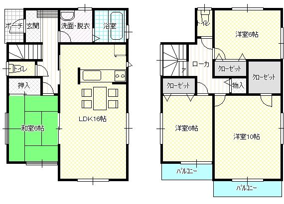 Floor plan. (Building 2), Price 26,800,000 yen, 4LDK, Land area 131.78 sq m , Building area 105.99 sq m