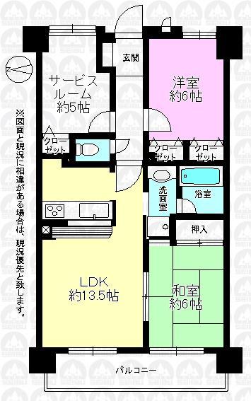 Floor plan. 2LDK + S (storeroom), Price 13.8 million yen, Footprint 65.1 sq m , Balcony area 8.83 sq m