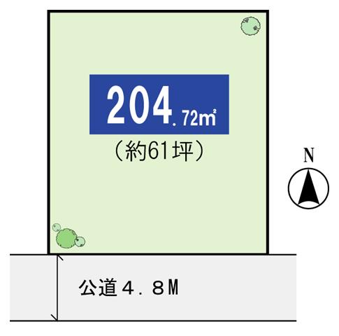 Compartment figure. Land price 12 million yen, It is clear a site of land area 204.72 sq m 61 square meters more than. 