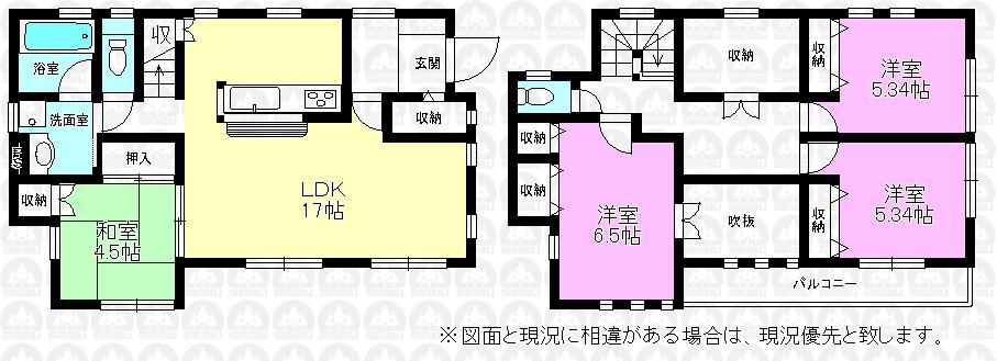 Floor plan. Price 23.8 million yen, 4LDK+S, Land area 140.04 sq m , Building area 99.36 sq m