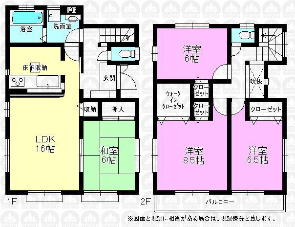 Floor plan. 25,800,000 yen, 4LDK, Land area 157.63 sq m , Building area 102.67 sq m