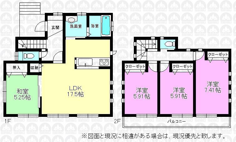 Floor plan. (1 Building), Price 25,200,000 yen, 4LDK, Land area 200 sq m , Building area 98.73 sq m