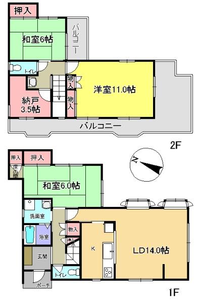 Floor plan. 24,800,000 yen, 3LDK + S (storeroom), Land area 125 sq m , Building area 114.81 sq m