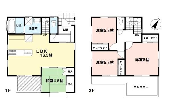 Building plan example (floor plan). Building plan example Building price 15.7 million yen, Building area  94.4  sq m